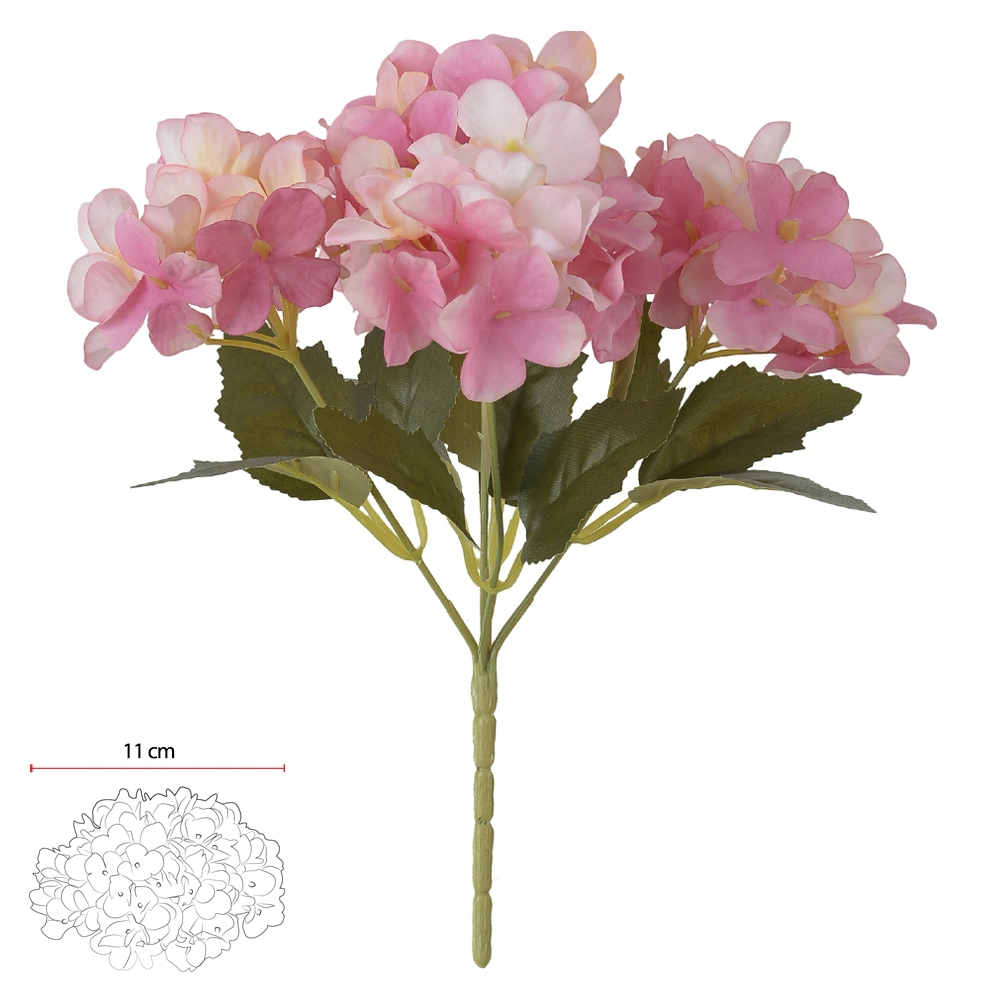 Buque Hortensia X5 Rs Outono 29cm 42350007 Flor Arte