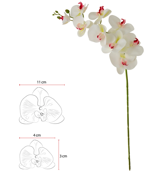 H Orquidea Phalaenopsis X9 94cm Branco Rosa 42497002 Flor Arte