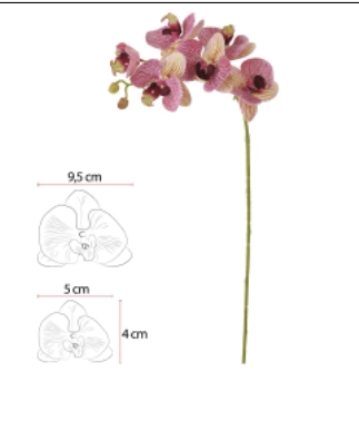 H.orquidea Phalaenopsis Real Toque X6 Beauty Creme 69cm Florarte Vol. 14