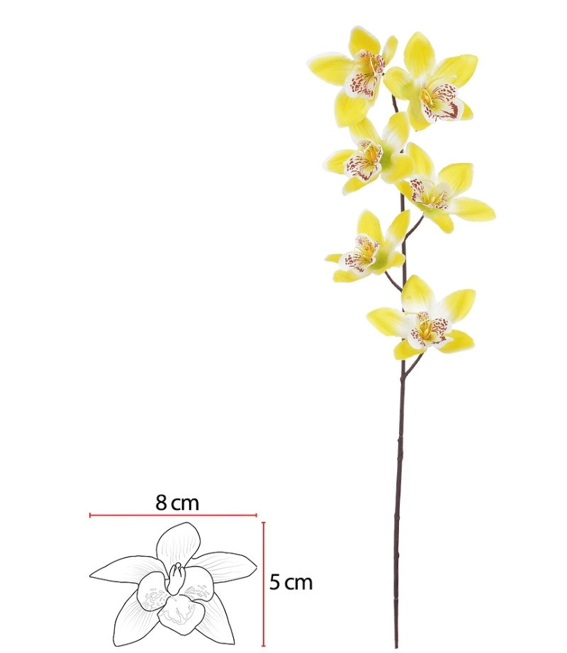 Haste Orquidea Cymbidium Cetim X6 Am 60cm 42597001 Flor Arte