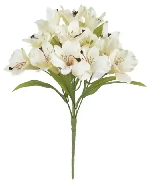 BUQUE ASTROMELIA CETIM X15 CREME 34cm (FLORARTE)