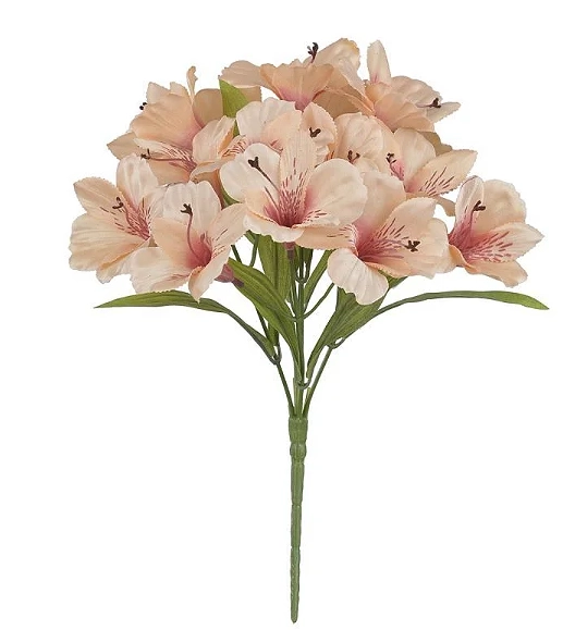 Buque Astromelia Cetim X15 34cm Pessego 2t 42850011 Flor Arte