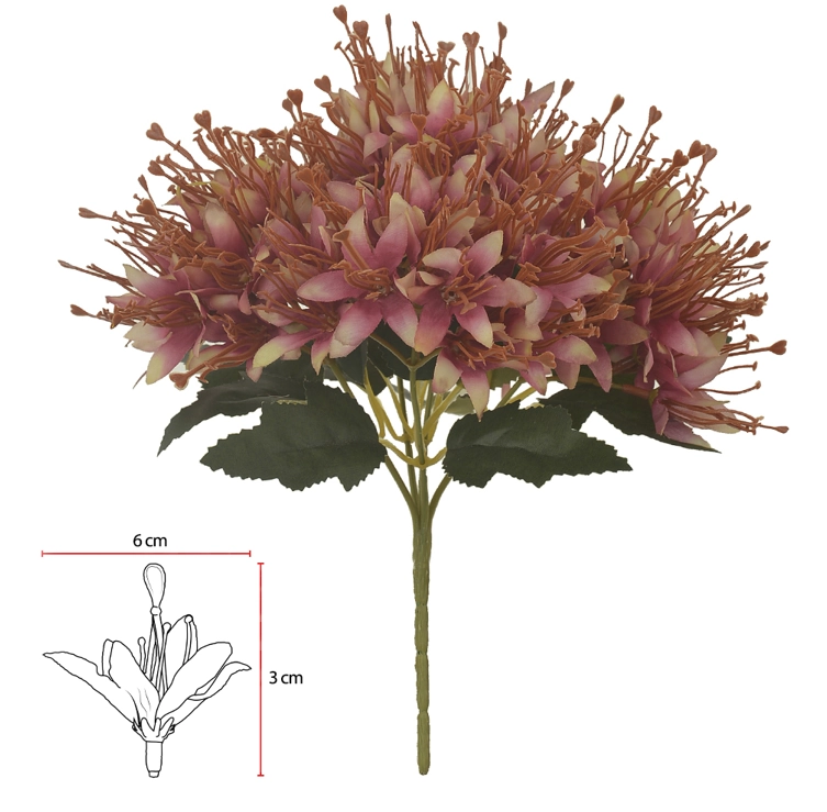 Buque Lirio Mini X18 32cm Rosa Outono 42989007 Flor Arte