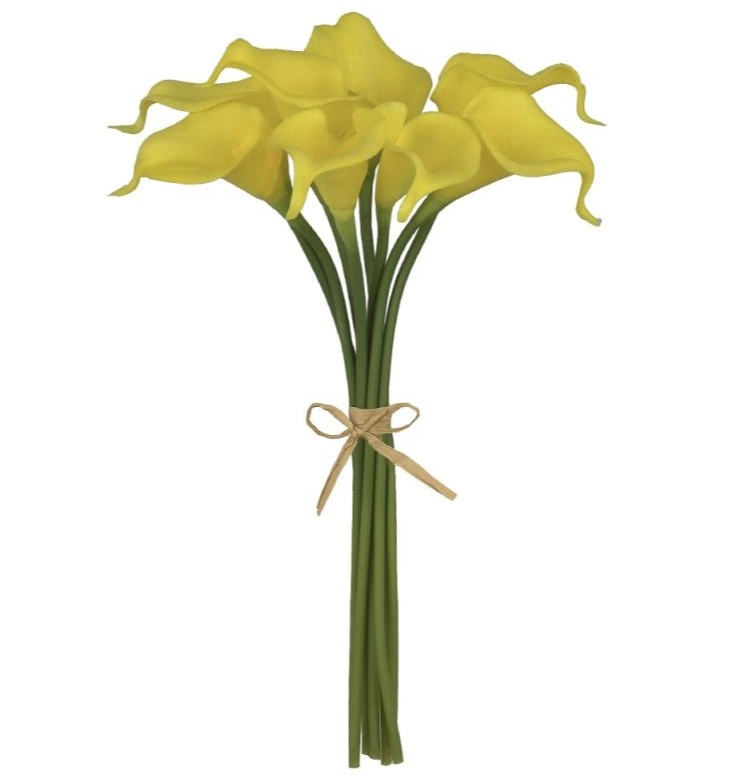 Buque Copo Leite Ramalhete Fita Amarelo 34cm X8 39288004 Dea