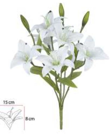 B Lirio X12 Branco 50cm 43115001 Flor Arte