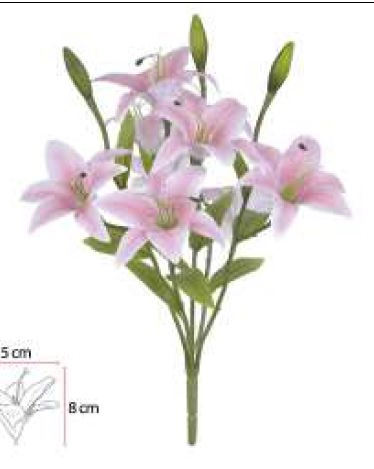 B Lirio X12 Rosa 50cm 43115003 Flor Arte