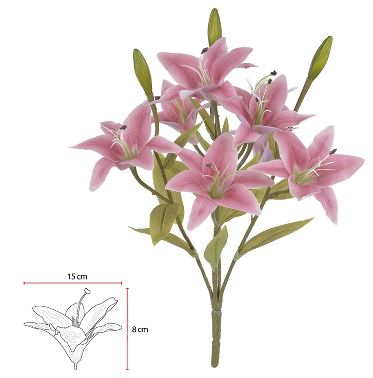 Buque Lirio Real Toque X12 50cm Beauty Outono 43115007 Flor Arte