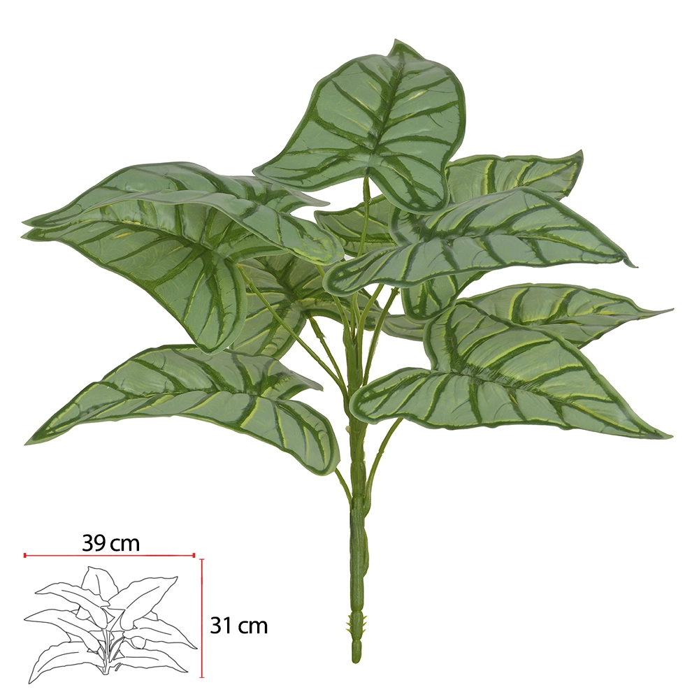 F.alocasia Forracao Real Toque X9 Verde 2t 40cm Florarte Vol. 10