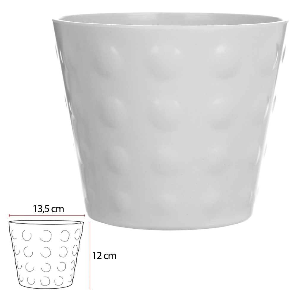 Vaso De Melamina Redondo Branco 12x13,5cm Florarte