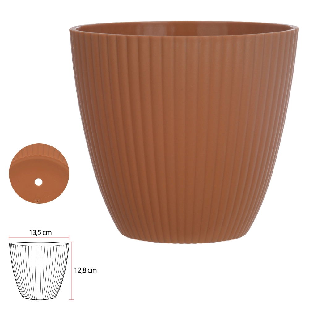 Vaso Redondo Terracota Matte 12.8cm 43184003 Flor Arte