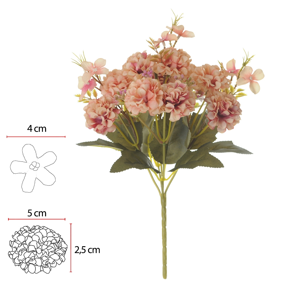Botao Mum Rosa Antigo Outono 2 Tons X10 26cm 42267012 Flor Art