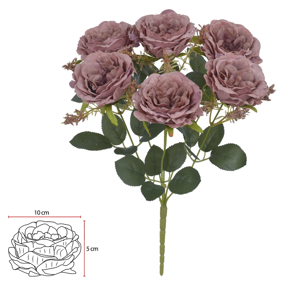 Buque Rosa Cabbage Microp X6 39cm Mauve 42347016 Flor Arte