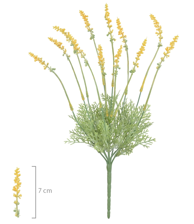 Buque Lavanda Powder Plt X12 43cm Amarelo 42594006 Flor Arte