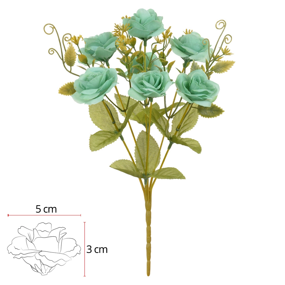Buque Rosa X7 Azul Outono 30cm 41715014 Florarte