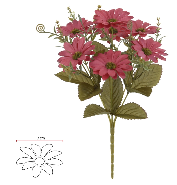 Buque Margarida X7 28cm Marsala Outono 41717014 Flor Arte