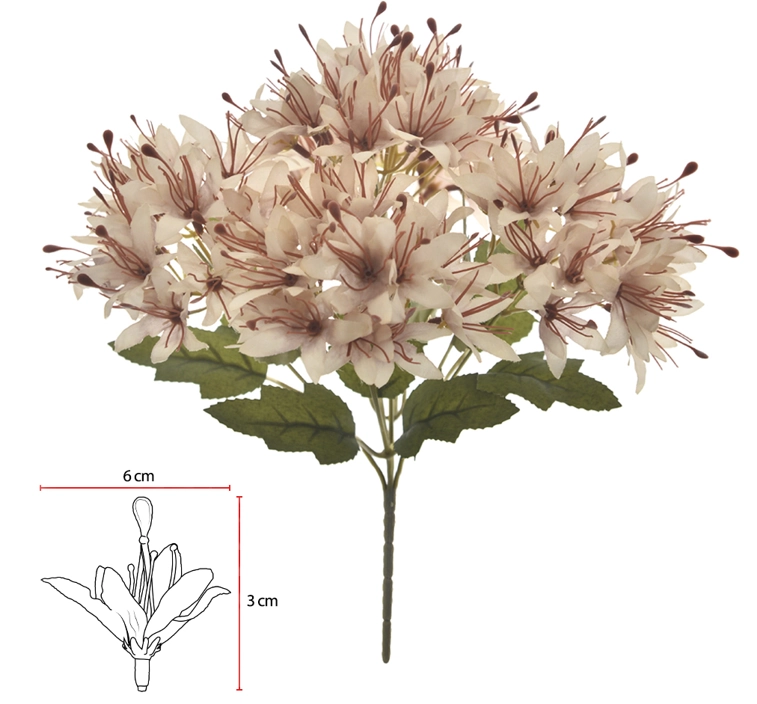 Buque Lirio Mini X18 32cm Off White Outono 42989009 Flor Arte