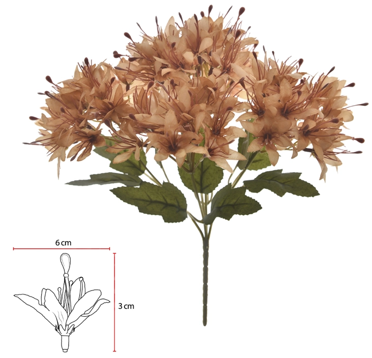 Buque Lirio Mini X18 Cha Outono 32cm 42989013 Flor Arte