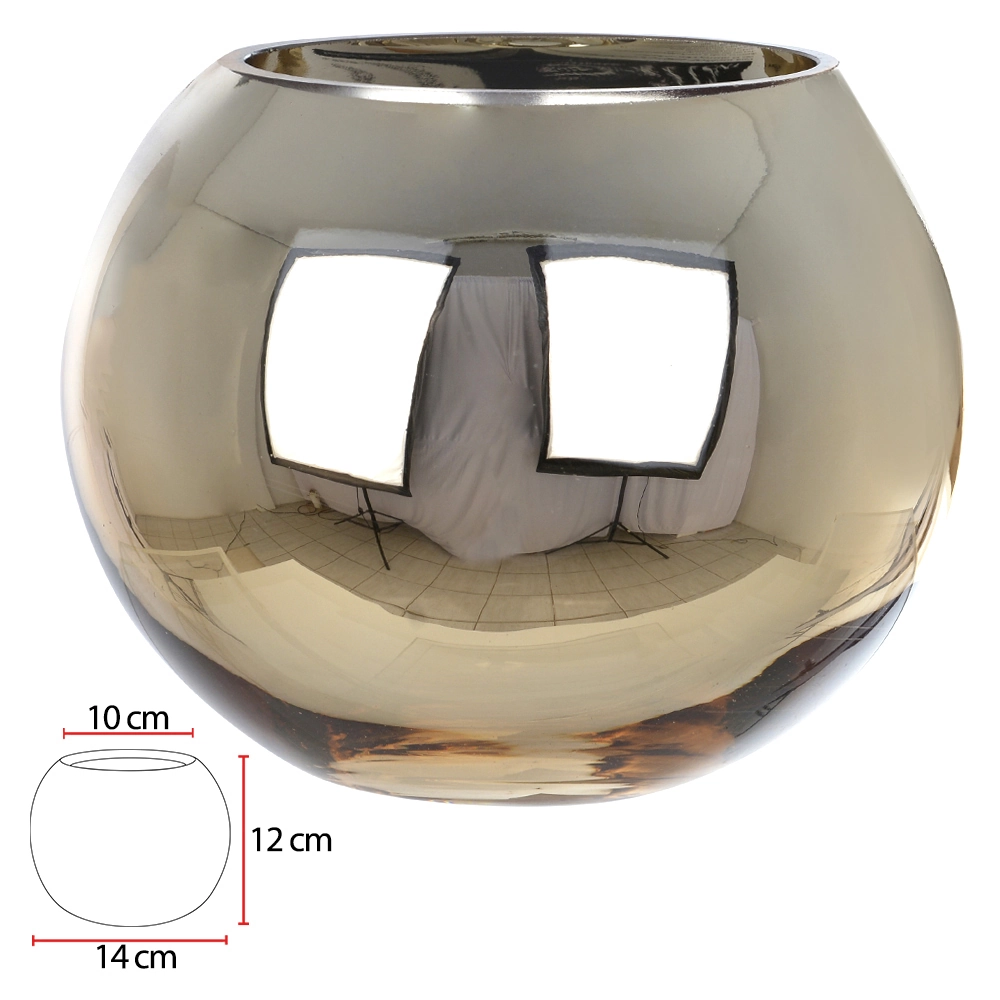 Vaso Aquario Vidro Dourado 0.5cm 11cm 43365002 Flor Arte