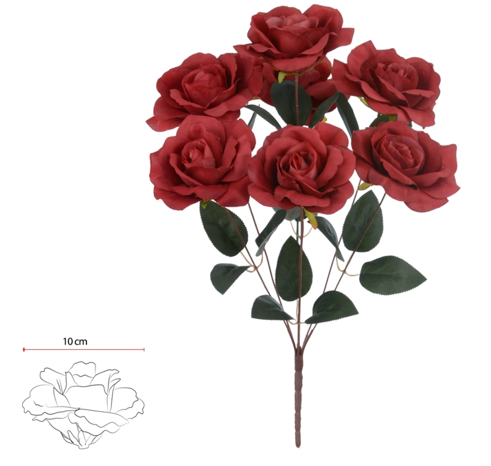 Buque Rosa Microp X7 52cm Marsala Outono 43379002 Flor Arte