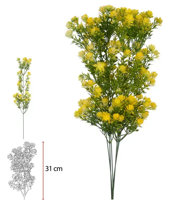 C Grass Print Plt X21 49cm Amarelo 43431002 Flor Arte