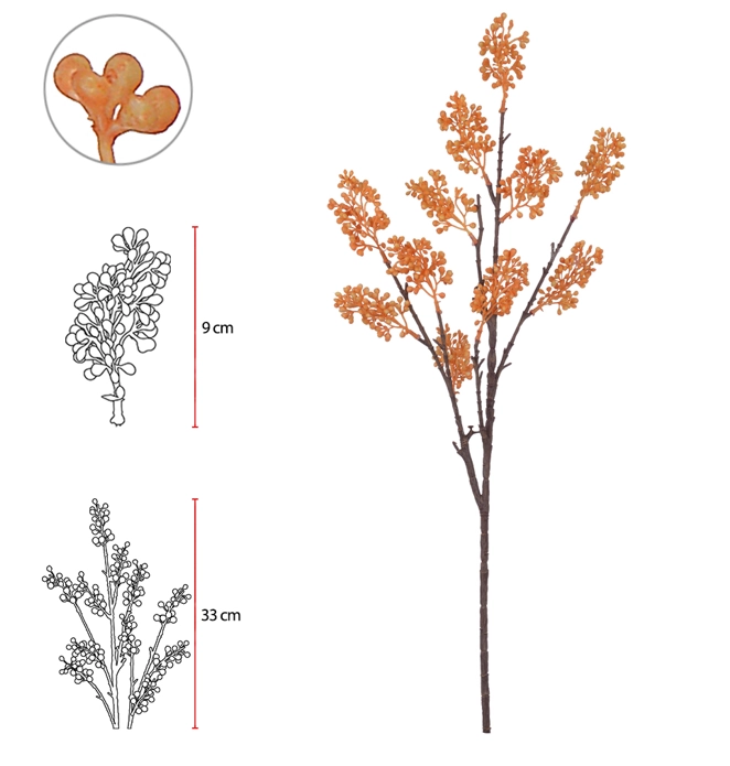 C Frutinha Coat X10 68cm Laranja 43439003 Flor Arte