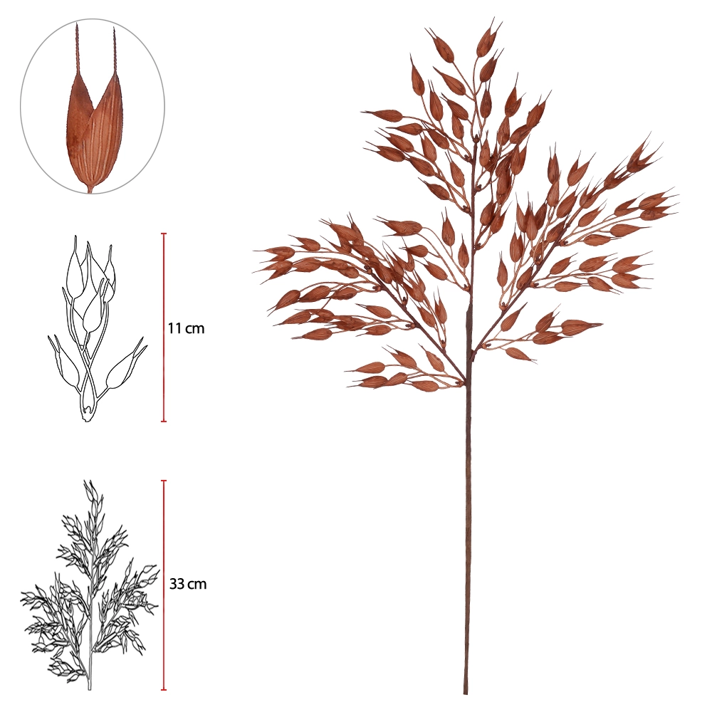 C Folha Aveia X108 66cm Laranja Outono 43440003 Flor Arte