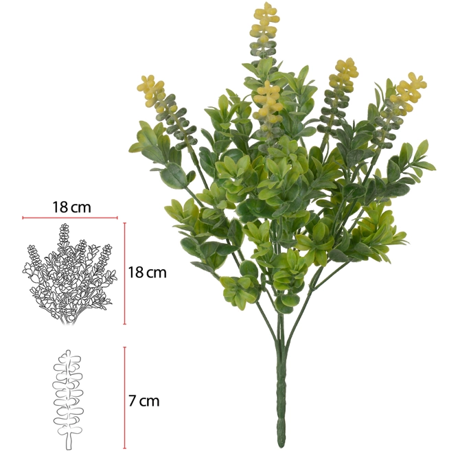 F Berry C Powder X5 Amarelo Verde 34cm 43480002 Flor Arte