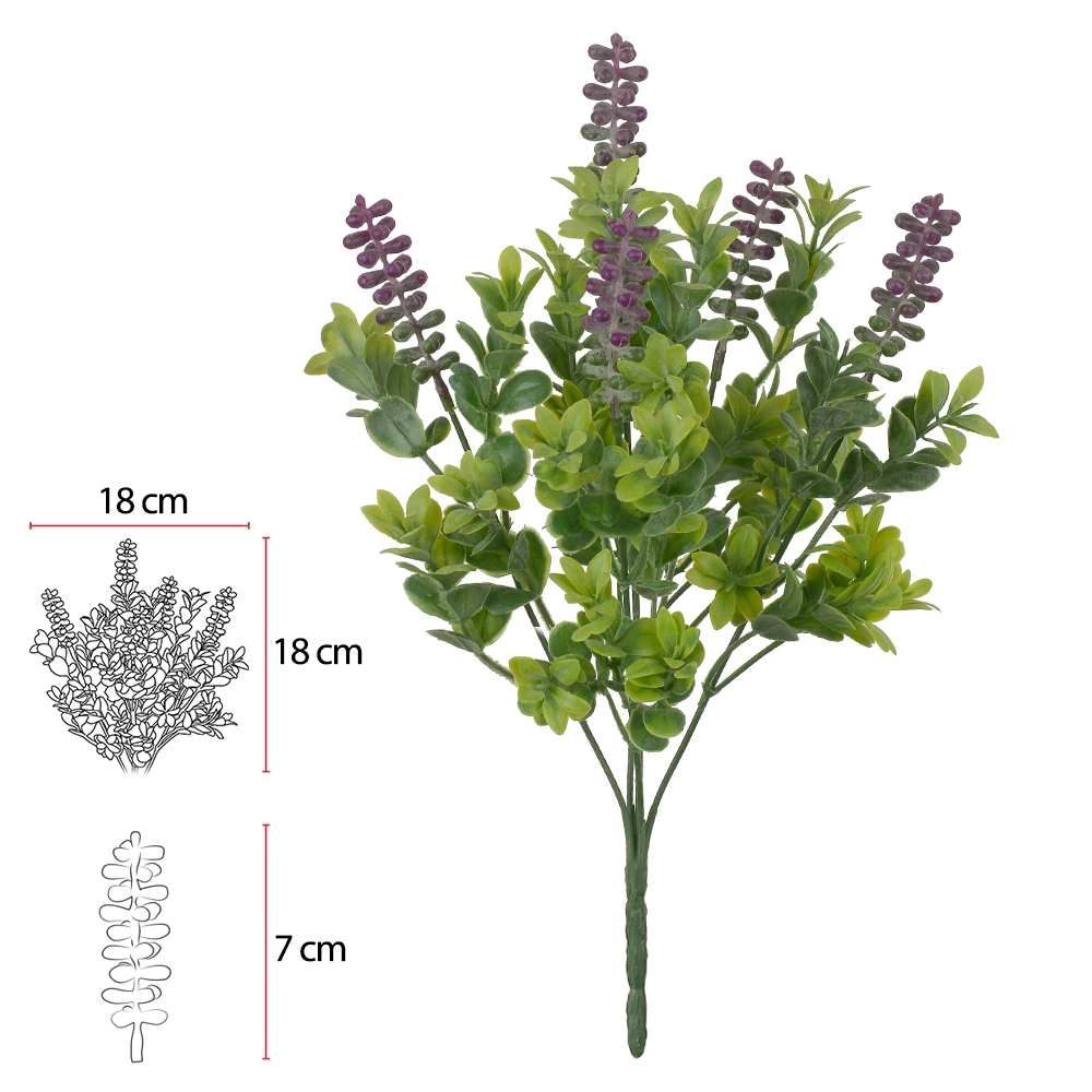 F Berry Powder Plt X5 34cm Berinjela Verde 43480004 Flor Arte