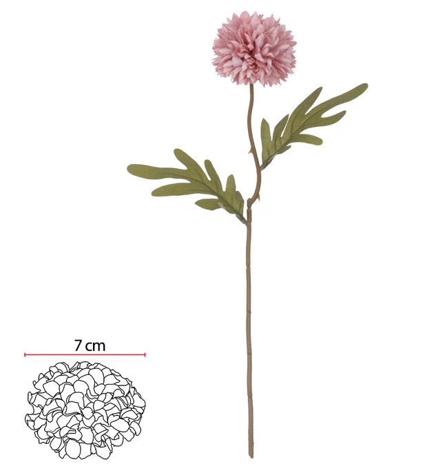 H Crisantemo 37cm Rosa Antigo 43523005 Flor Arte