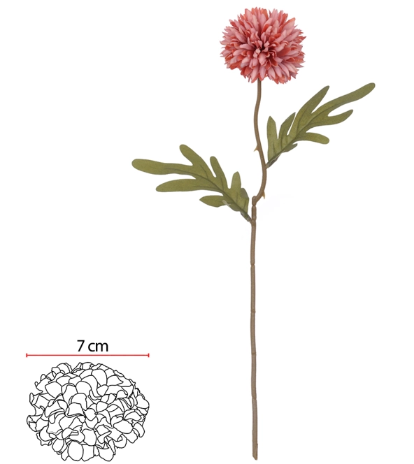 H Crisantemo 37cm Rosa 43523008 Flor Arte