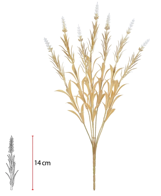 Buque Lavanda Powder Plt X7 48cm Creme Outono 43531005 Flor Arte