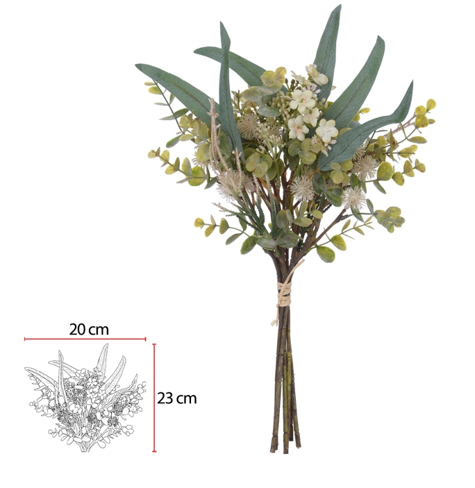 Buque Misto Ramalhete Fita X6 40cm Creme 43542001 Flor