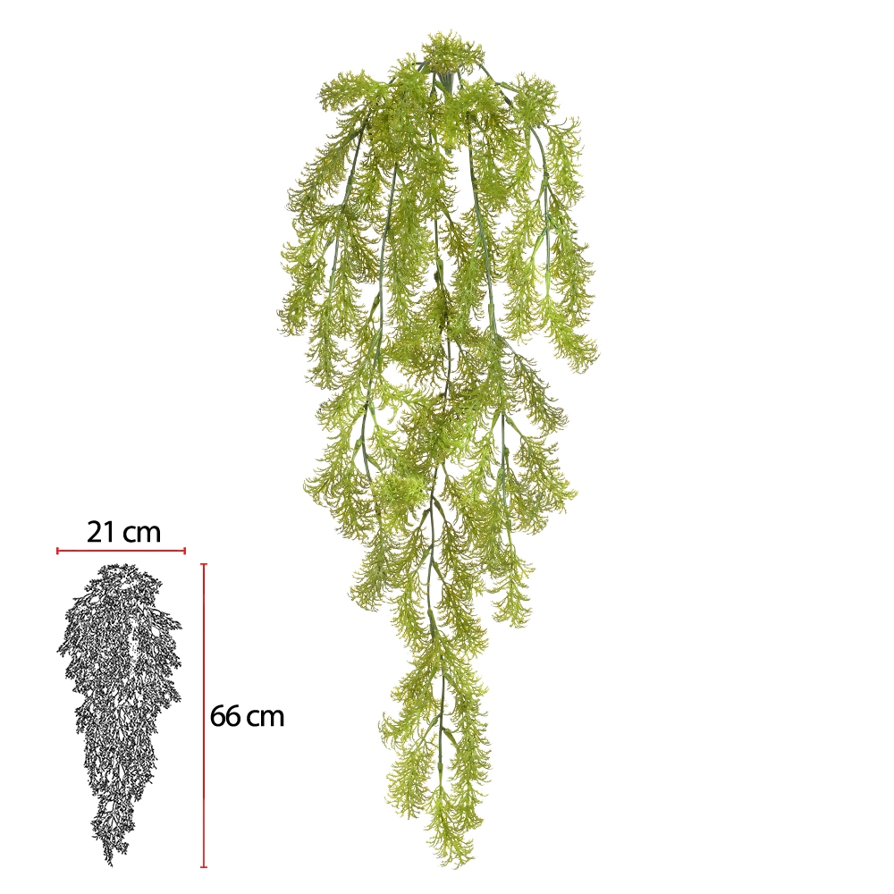 Folhagem Grass Plast Pendurar 21x66cm Verde Oliva 43579003 Dea