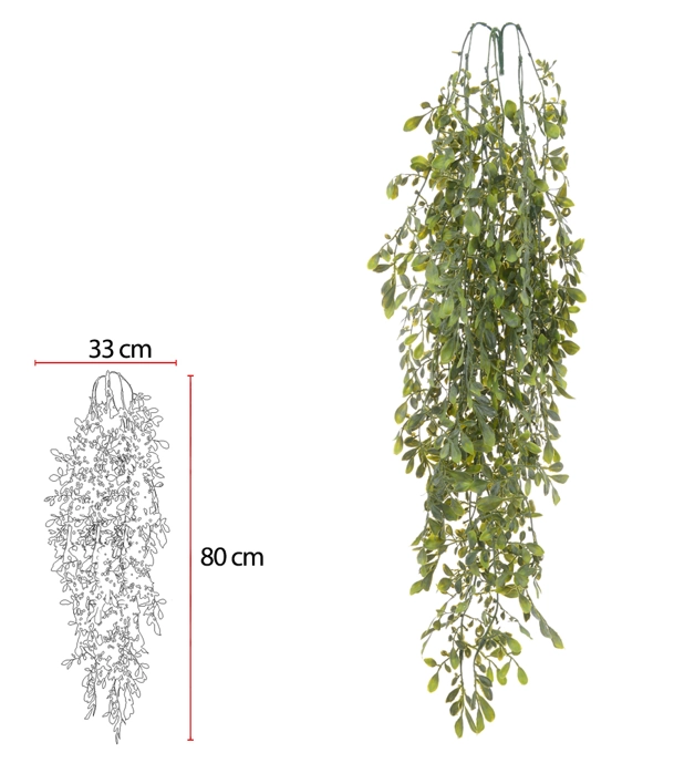 F Folha Pendurar Powder Plt X27 90cm Verde 43572002 Flor Arte