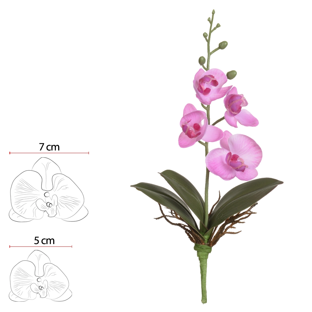 H Orquidea Phalaenopsis Real Toque C/folh