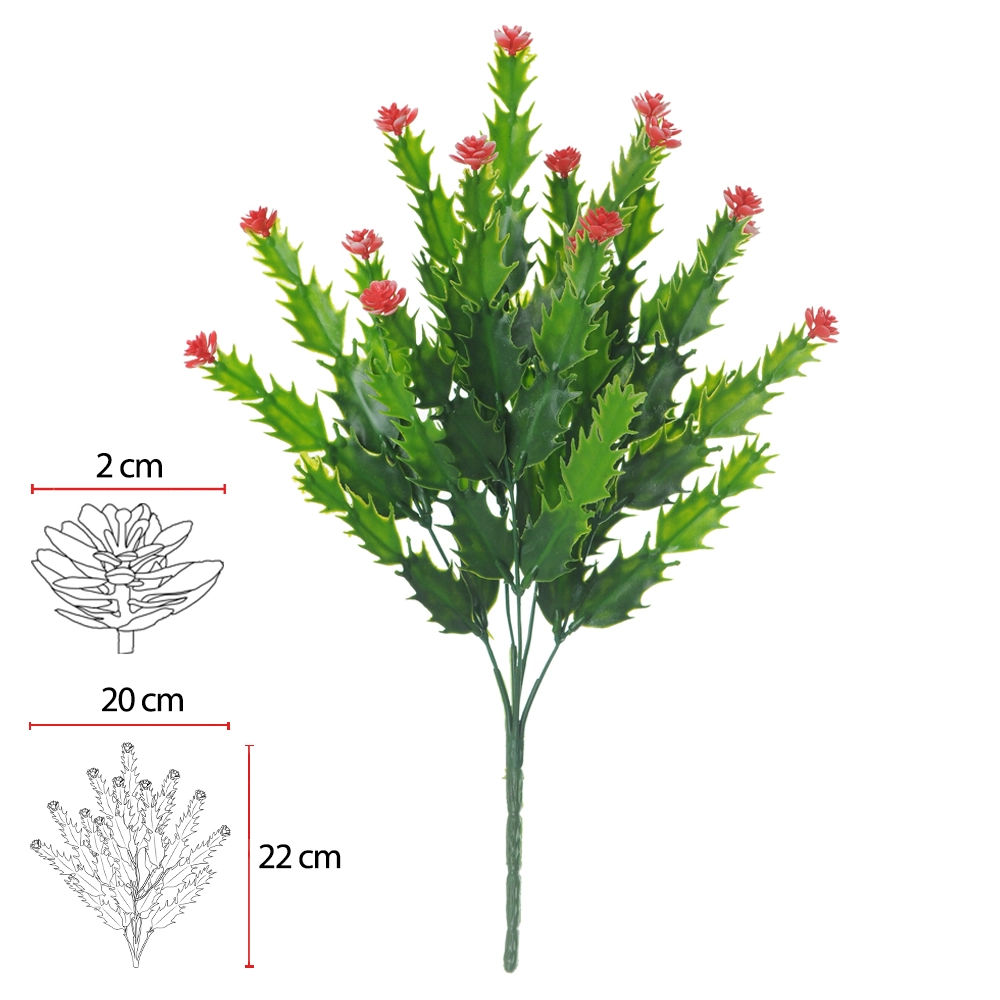 F Cactus Flor Maio Plt Vermelho X5 39cm 43620004 Flor Arte