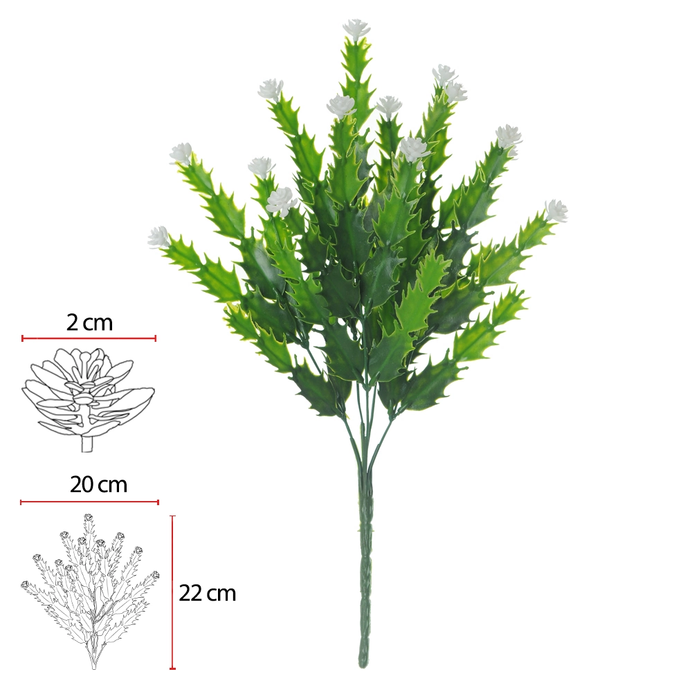 F Cactus Flor Maio Plt Branco X15 39cm 43620006 Flor Arte