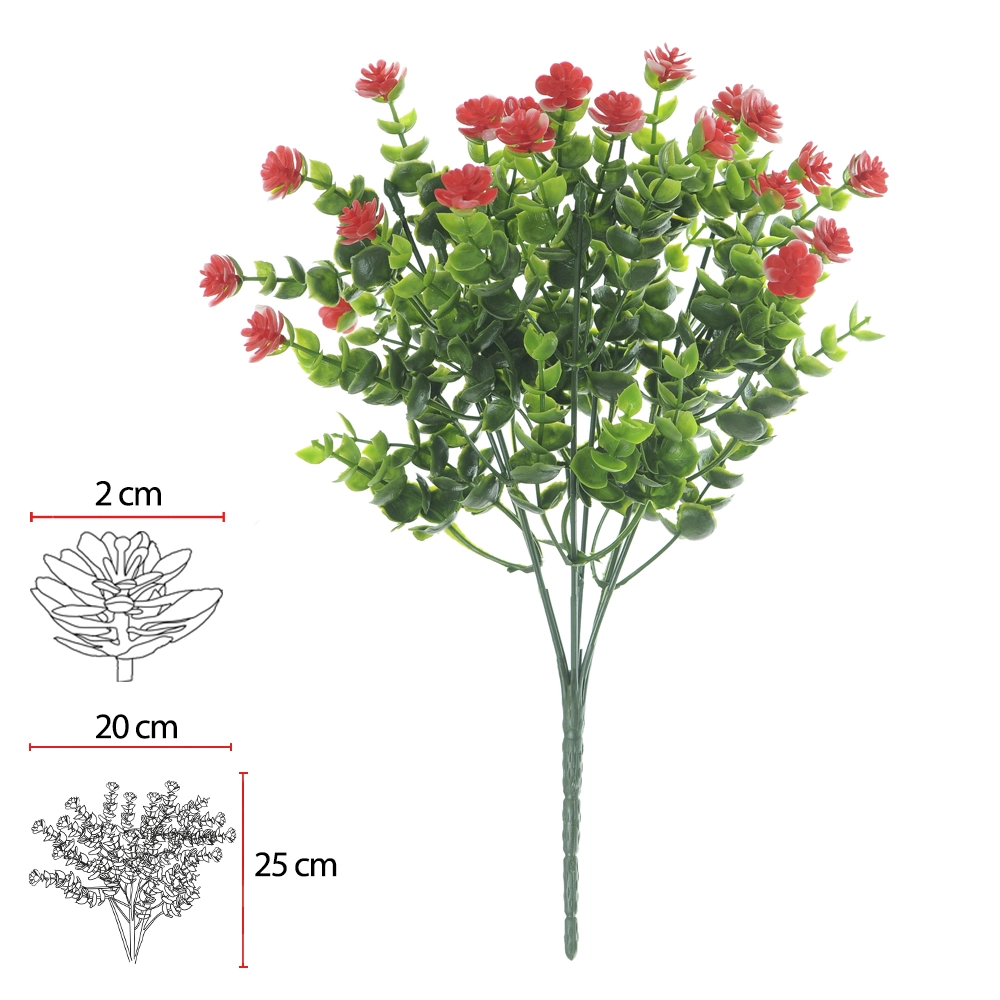F Mini Flor Plt Vermelho X21 32cm 43622004 Flor Arte