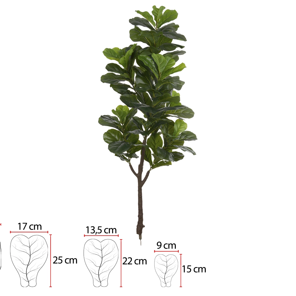 Arvore Ficus Lyrata Real Toque X96 Verde 1.7m 43632001 Flor Arte