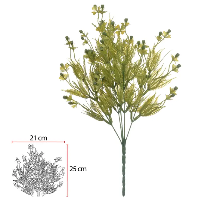 F Grass Print Plt X25 38cm Verde 43648001 Flor Arte