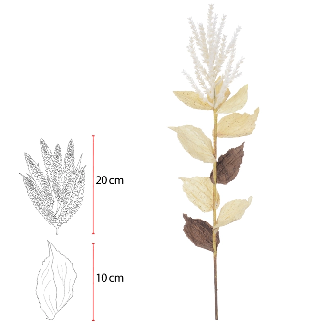 C Astilbe Folha X18 65cm Creme 43657002 Flor Arte