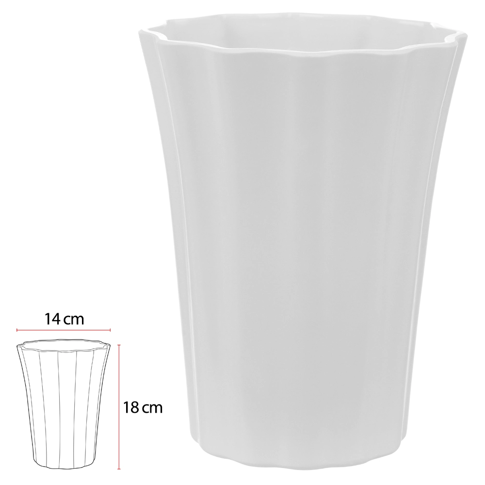 Vaso Melamina Branco 18cm 43781001 Dea