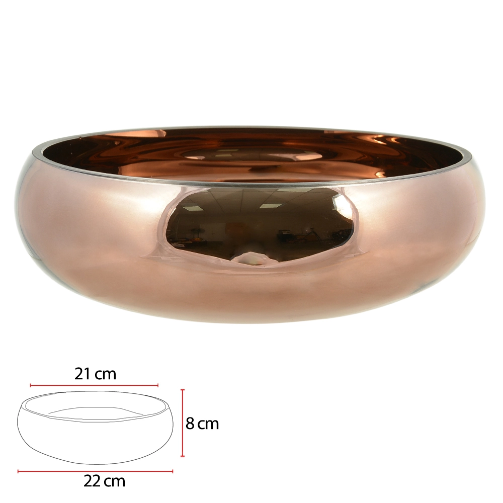 Vaso Vidro Bacia Cobre 8cm 43875001 Dea
