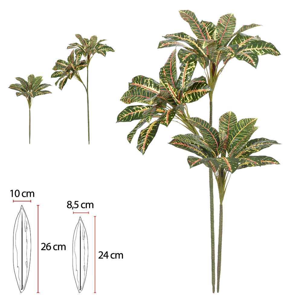 Arranjo Croton Real Toque Verde Vermelho X43 1.45m 43062002 Flor Art