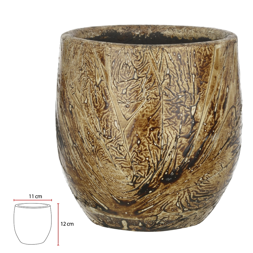 Vaso Decorativo Barro Mesclado 12x11cm 62920 Dea