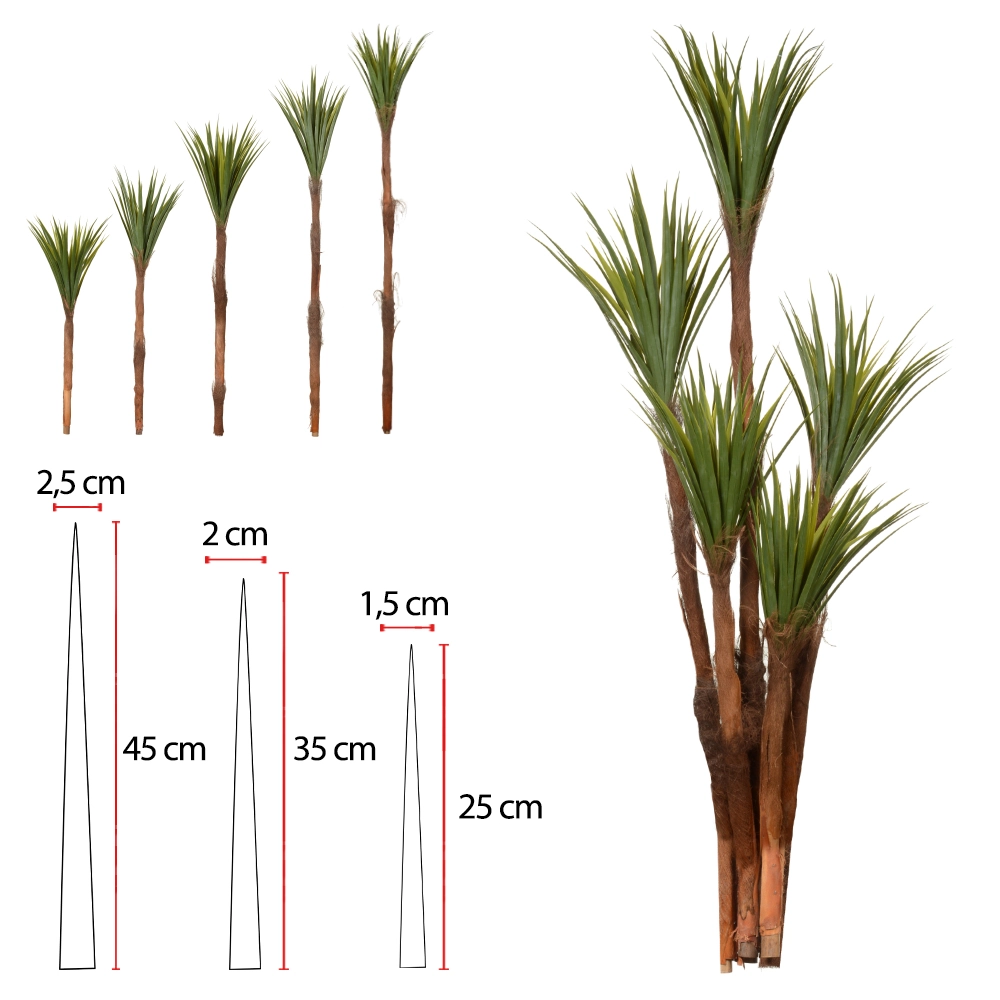 Arranjo Yucca Plastico Verde 1.95m 43924001 Flor Arte