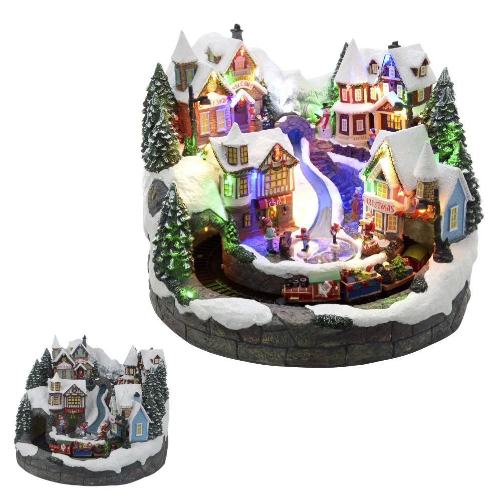 Natal Resina Bivolt Parque Colorido 44x42x32.5cm 43970001 Dea