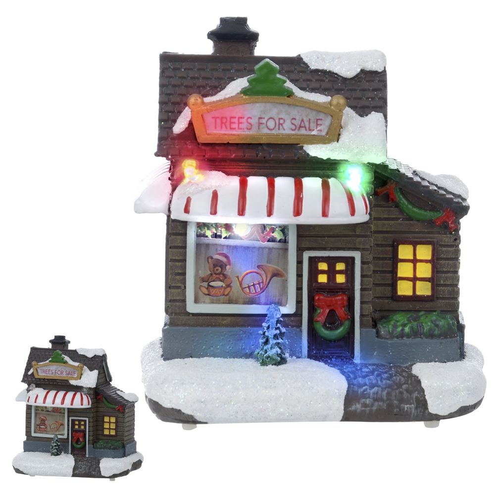 Natal Resina Pilha Casa Colorido 9x6x10cm 44004001 Dea