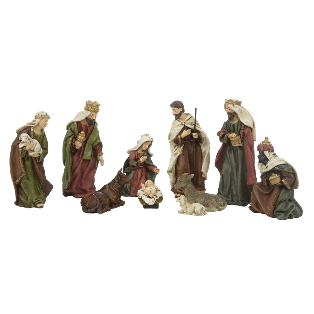 Resina Natal Presepio 10 Figuras Colorido 18.5cm 44070001 Dea