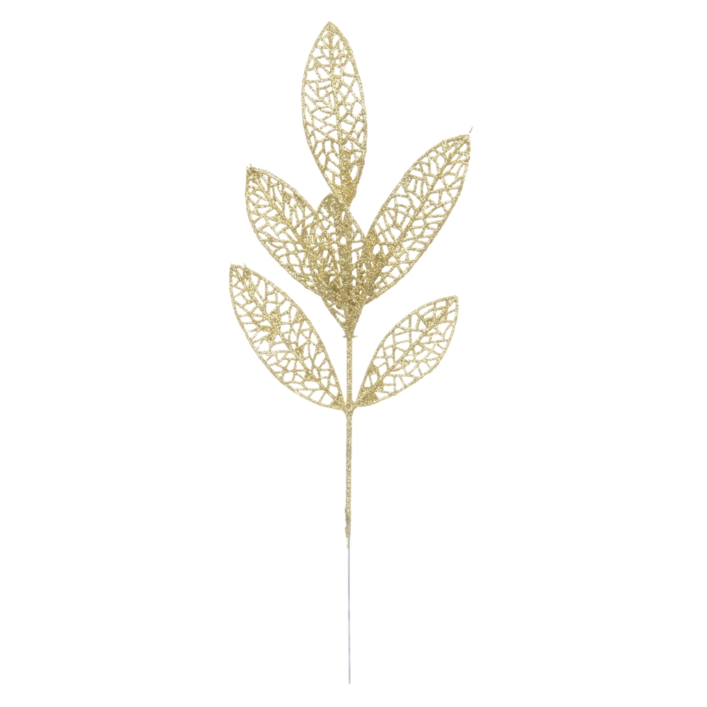 C.natal Folha C Glitter X6 Dourado 34cm 44040001 Dea